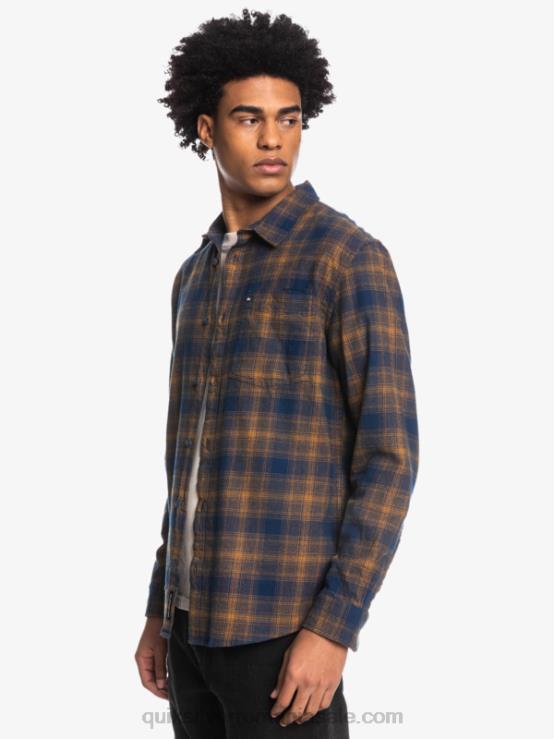 însemne albastre ganaway cămașă de flanel elastic ganaway cu mâneci lungi XT6B1767 bărbați Quiksilver