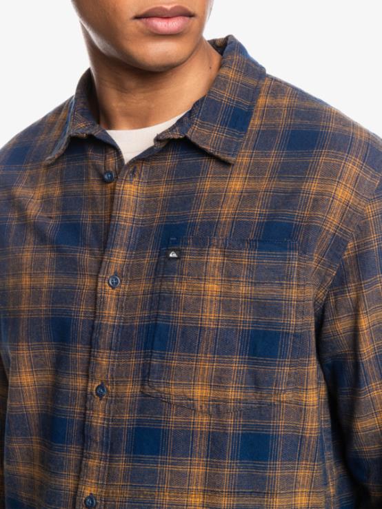 însemne albastre ganaway cămașă de flanel elastic ganaway cu mâneci lungi XT6B1767 bărbați Quiksilver