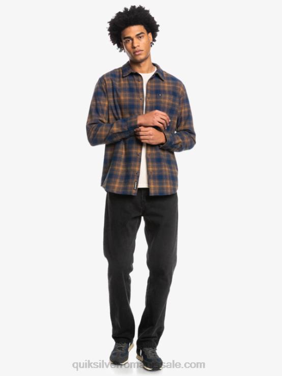 însemne albastre ganaway cămașă de flanel elastic ganaway cu mâneci lungi XT6B1767 bărbați Quiksilver