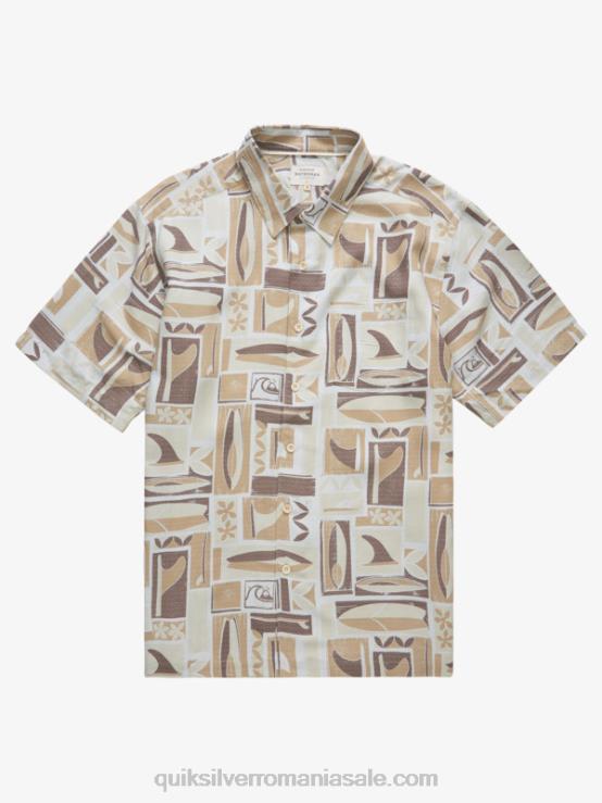 orez brun kapua cămașă cu mânecă scurtă waterman kapua XT6B1889 bărbați Quiksilver