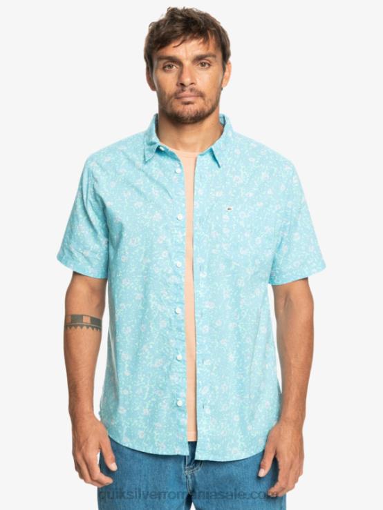 puf moale albastru cer cămașă cu mânecă scurtă moale XT6B1230 bărbați Quiksilver