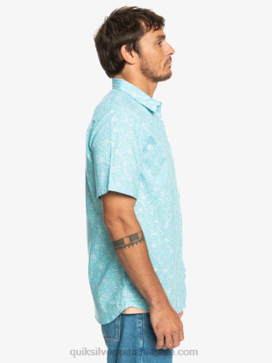puf moale albastru cer cămașă cu mânecă scurtă moale XT6B1230 bărbați Quiksilver