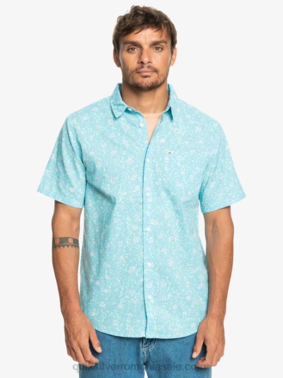 puf moale albastru cer cămașă cu mânecă scurtă moale XT6B1230 bărbați Quiksilver