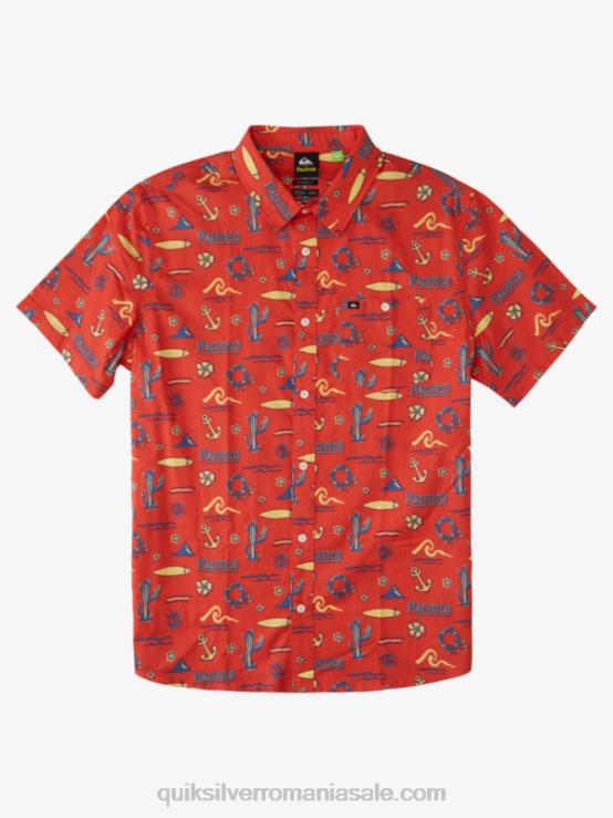 roșu pacific quiksilver cămașă cu mânecă scurtă XT6B16 bărbați Quiksilver x Pacifico