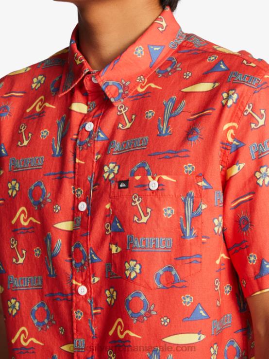 roșu pacific quiksilver cămașă cu mânecă scurtă XT6B16 bărbați Quiksilver x Pacifico