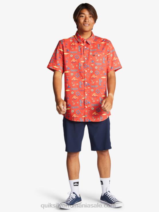 roșu pacific quiksilver cămașă cu mânecă scurtă XT6B16 bărbați Quiksilver x Pacifico