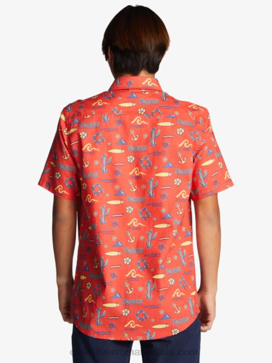 roșu pacific quiksilver cămașă cu mânecă scurtă XT6B16 bărbați Quiksilver x Pacifico