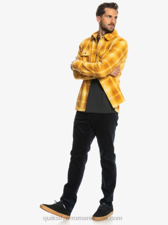 shadowplaid de zahăr brun cămașă de flanel cu mânecă lungă zilele de surf XT6B1555 bărbați Quiksilver