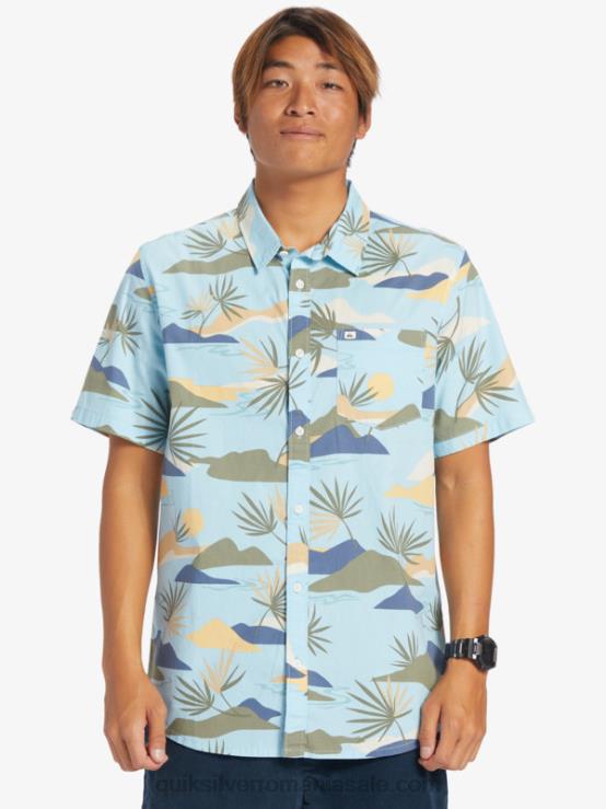 sky blue slow daze ss cămașă cu mânecă scurtă amețită XT6B665 bărbați Quiksilver