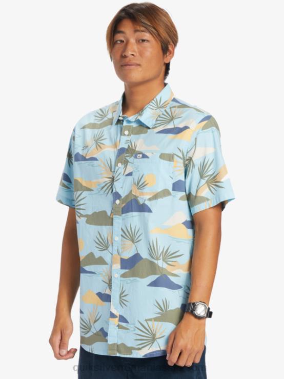 sky blue slow daze ss cămașă cu mânecă scurtă amețită XT6B665 bărbați Quiksilver
