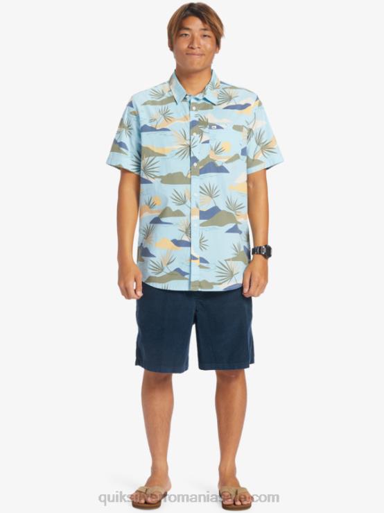 sky blue slow daze ss cămașă cu mânecă scurtă amețită XT6B665 bărbați Quiksilver