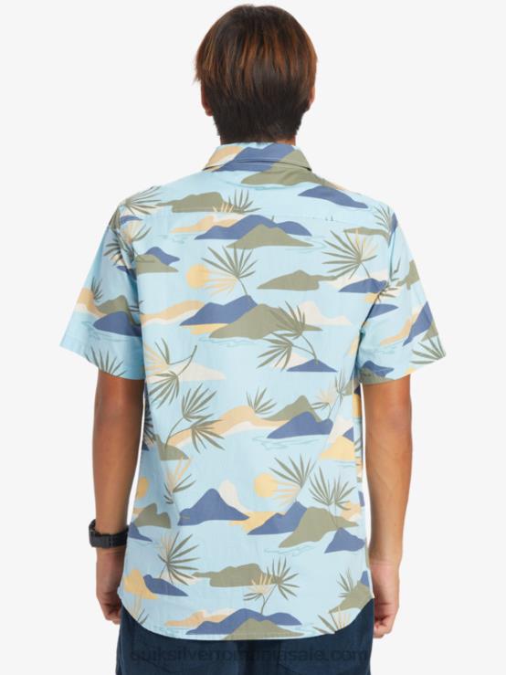 sky blue slow daze ss cămașă cu mânecă scurtă amețită XT6B665 bărbați Quiksilver