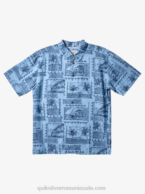 surf tripppers albastru crepuscul cămașă cu mânecă scurtă waterman surf trippers XT6B434 bărbați Quiksilver