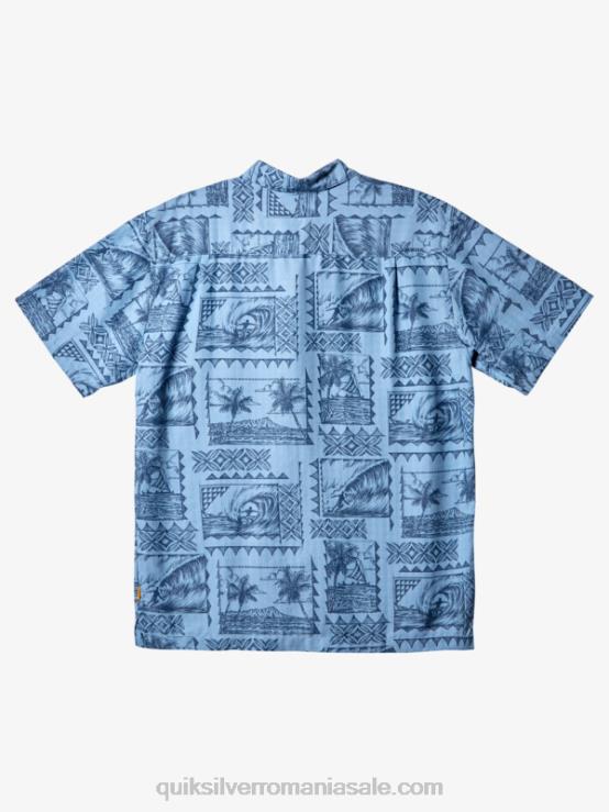 surf tripppers albastru crepuscul cămașă cu mânecă scurtă waterman surf trippers XT6B434 bărbați Quiksilver