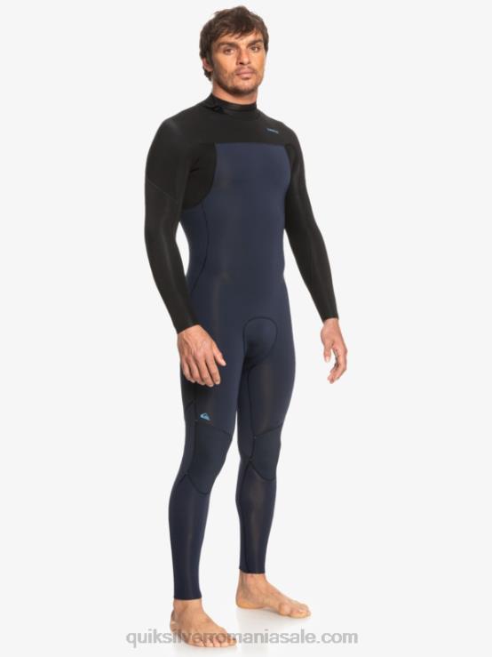 bleumarin închis/negru 3/2 sesiuni de zi cu zi, costum de neopren cu fermoar la spate XT6B927 bărbați Quiksilver