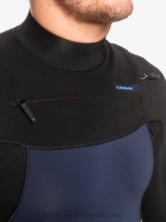 bleumarin închis/negru 3/2 sesiuni de zi cu zi costum de neopren cu fermoar pe piept XT6B1278 bărbați Quiksilver
