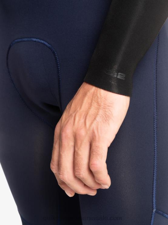 bleumarin închis/negru 3/2 sesiuni de zi cu zi costum de neopren cu fermoar pe piept XT6B1278 bărbați Quiksilver