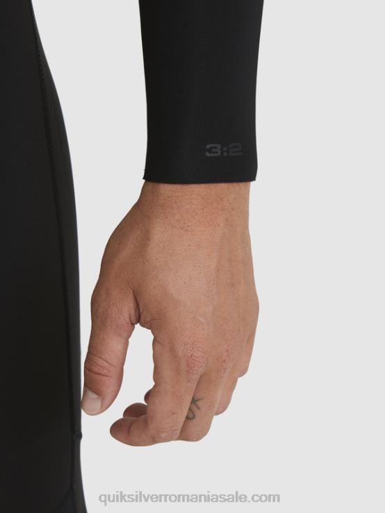 negru 3/2 sesiuni de zi cu zi, costum de neopren cu fermoar la spate XT6B928 bărbați Quiksilver