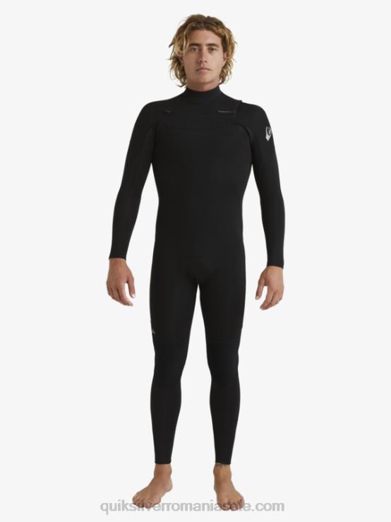 negru 3/2 sesiuni de zi cu zi costum de neopren cu fermoar pe piept XT6B1280 bărbați Quiksilver