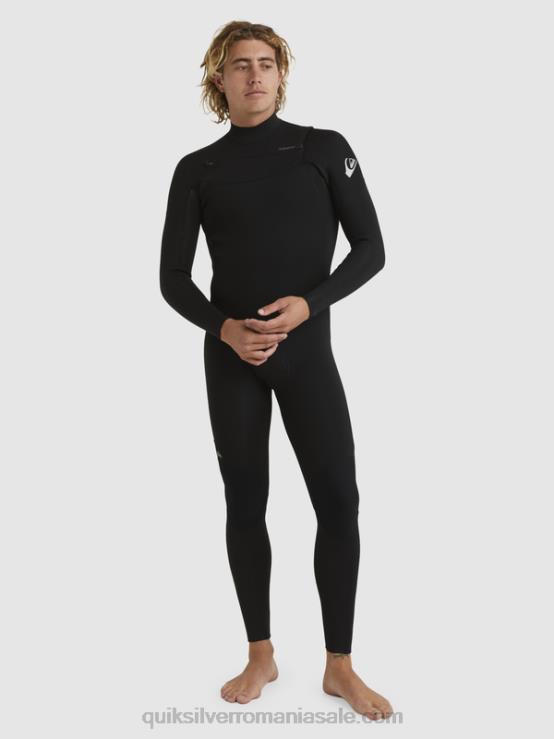 negru 3/2 sesiuni de zi cu zi costum de neopren cu fermoar pe piept XT6B1280 bărbați Quiksilver