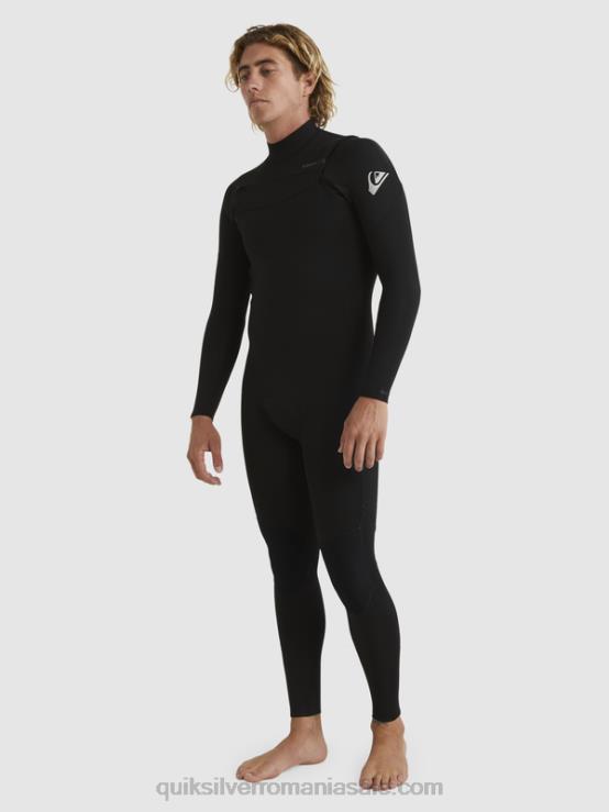 negru 3/2 sesiuni de zi cu zi costum de neopren cu fermoar pe piept XT6B1280 bărbați Quiksilver