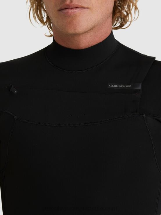 negru 3/2 sesiuni de zi cu zi costum de neopren cu fermoar pe piept XT6B1280 bărbați Quiksilver