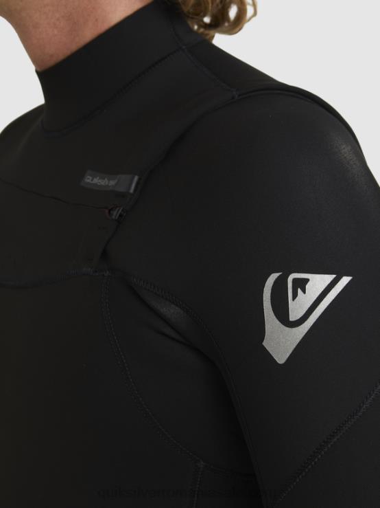 negru 3/2 sesiuni de zi cu zi costum de neopren cu fermoar pe piept XT6B1280 bărbați Quiksilver