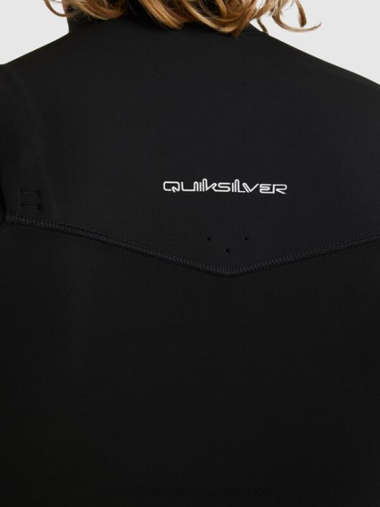 negru 3/2 sesiuni de zi cu zi costum de neopren cu fermoar pe piept XT6B1280 bărbați Quiksilver