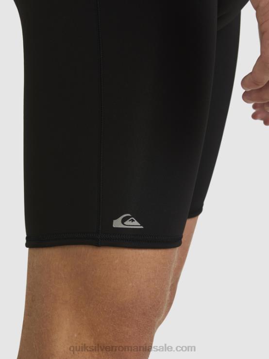 negru Costum de primăvară cu mânecă scurtă și fermoar la spate pentru sesiuni de zi cu zi de 2/2 mm XT6B1432 bărbați Quiksilver