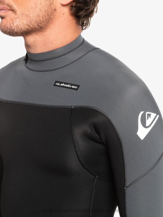 negru/metal armat 3/2 sesiuni de zi cu zi, costum de neopren cu fermoar la spate XT6B926 bărbați Quiksilver