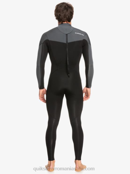 negru/metal armat 3/2 sesiuni de zi cu zi, costum de neopren cu fermoar la spate XT6B926 bărbați Quiksilver