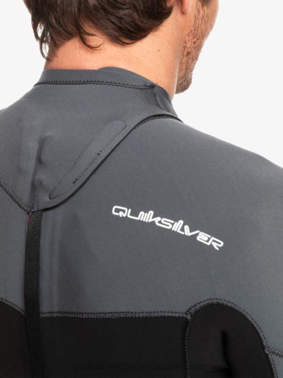 negru/metal armat 3/2 sesiuni de zi cu zi, costum de neopren cu fermoar la spate XT6B926 bărbați Quiksilver