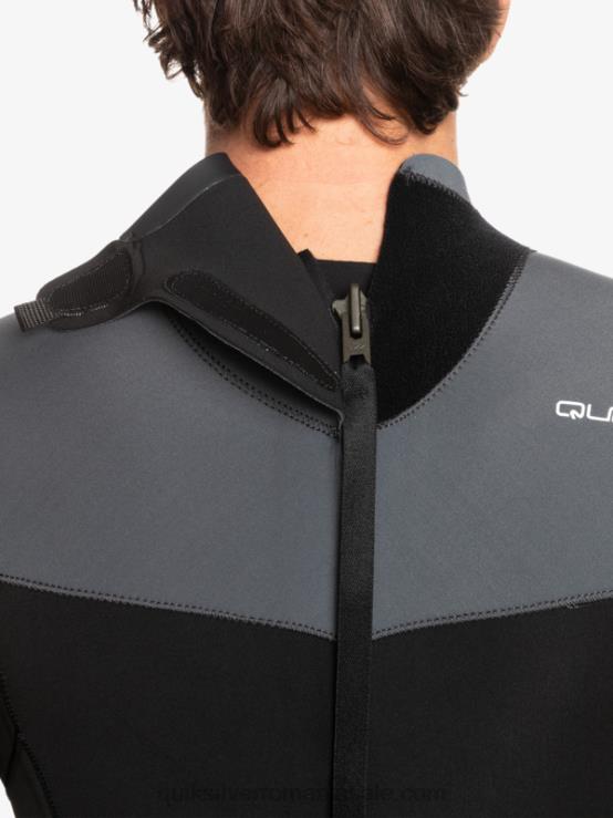 negru/metal armat 3/2 sesiuni de zi cu zi, costum de neopren cu fermoar la spate XT6B926 bărbați Quiksilver