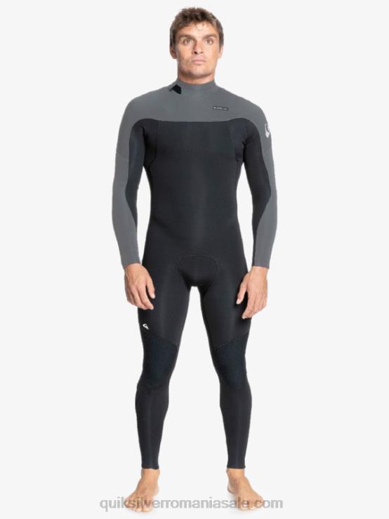 negru/metal armat 4/3 sesiuni de zi cu zi, costum de baie cu fermoar la spate XT6B1173 bărbați Quiksilver