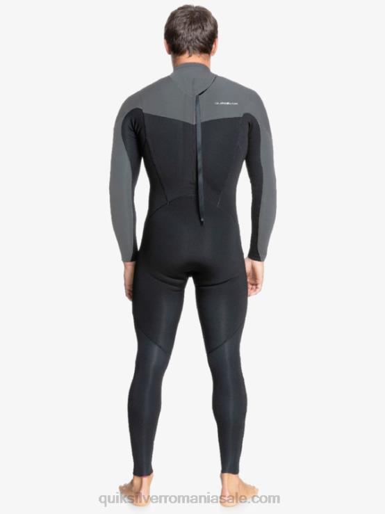 negru/metal armat 4/3 sesiuni de zi cu zi, costum de baie cu fermoar la spate XT6B1173 bărbați Quiksilver