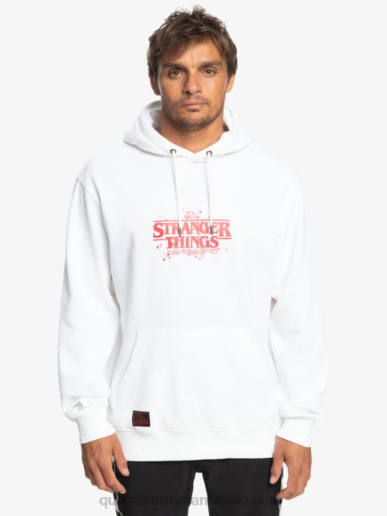 alb hanorac cu logo oficial lucruri XT6B1807 bărbați Quiksilver x Stranger