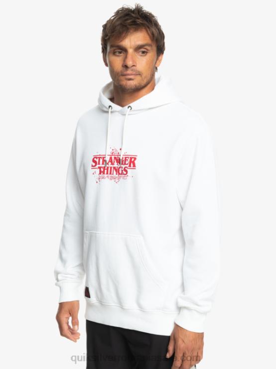 alb hanorac cu logo oficial lucruri XT6B1807 bărbați Quiksilver x Stranger