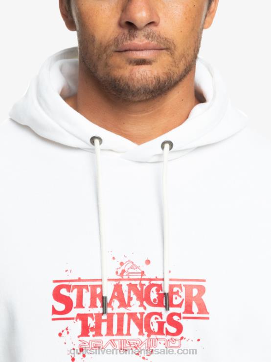 alb hanorac cu logo oficial lucruri XT6B1807 bărbați Quiksilver x Stranger