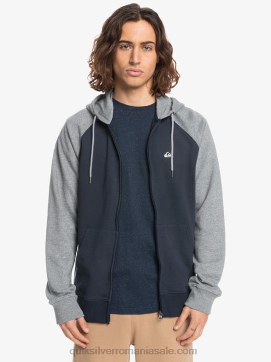 gri deschis negru/negru hanorac cu fermoar cu glugă XT6B1514 bărbați Quiksilver
