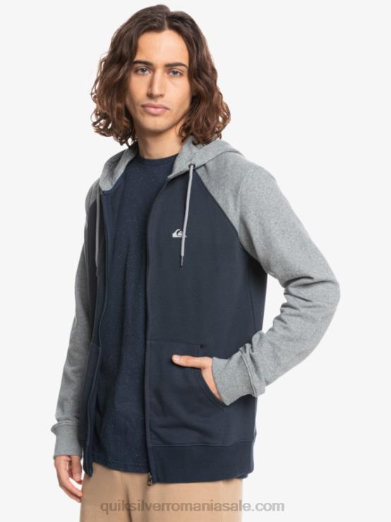 gri deschis negru/negru hanorac cu fermoar cu glugă XT6B1514 bărbați Quiksilver