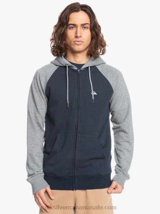 gri deschis negru/negru hanorac cu fermoar cu glugă XT6B1514 bărbați Quiksilver