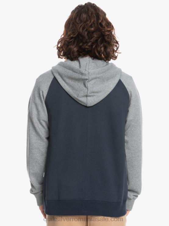 gri deschis negru/negru hanorac cu fermoar cu glugă XT6B1514 bărbați Quiksilver