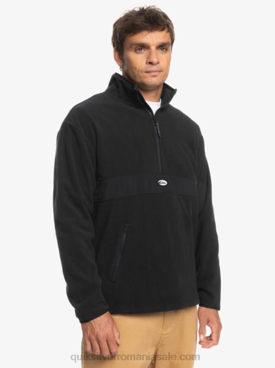 negru saturn fleece cu jumătate de fermoar XT6B1561 bărbați Quiksilver