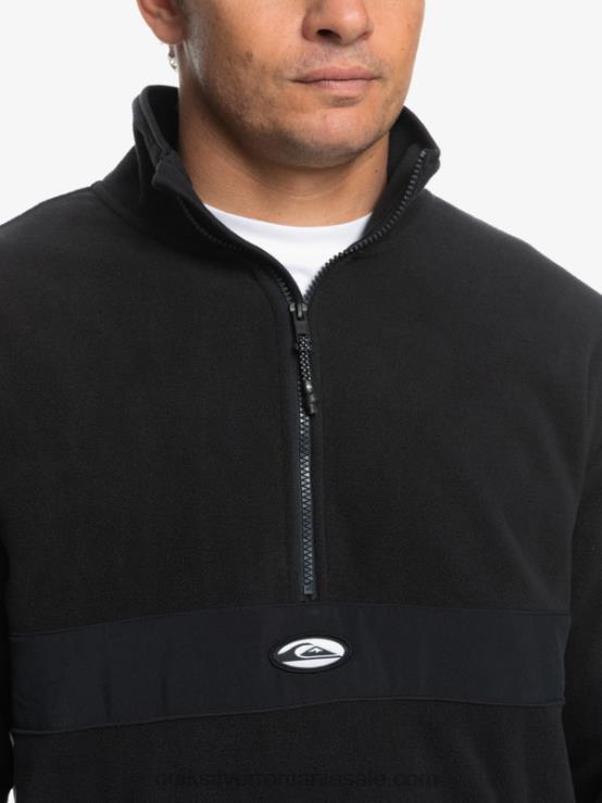 negru saturn fleece cu jumătate de fermoar XT6B1561 bărbați Quiksilver