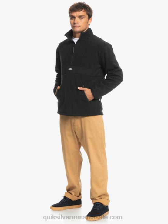 negru saturn fleece cu jumătate de fermoar XT6B1561 bărbați Quiksilver