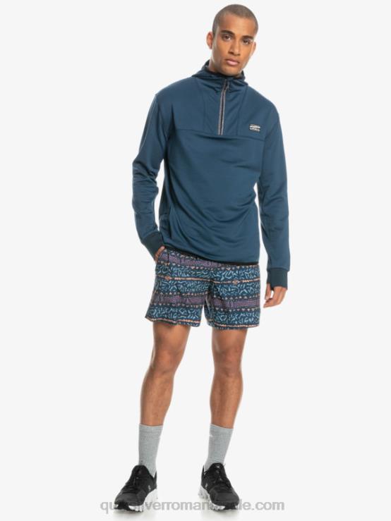 însemne albastre hanorac din fleece cu fermoar sfert, punct abrupt XT6B1873 bărbați Quiksilver