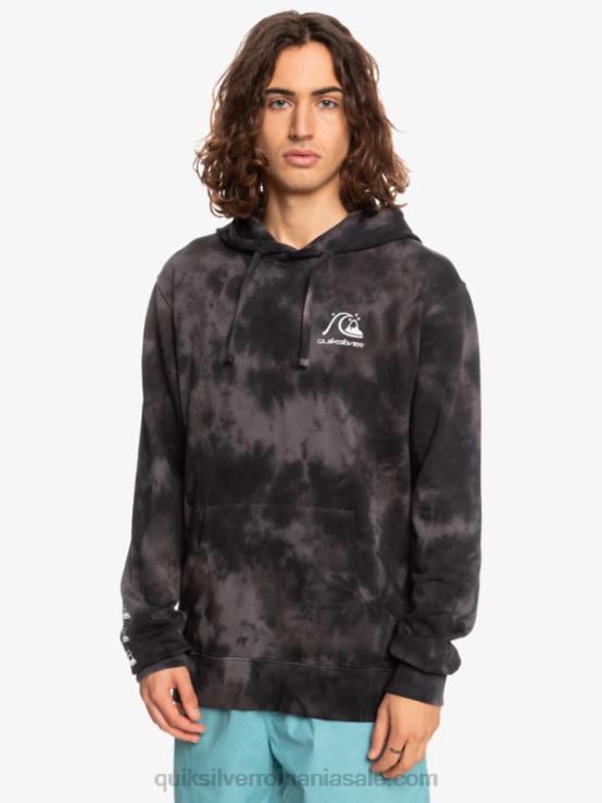 vopsea cravată neagră tulbure hanorac tulbure cu vopsea tie-dye XT6B1503 bărbați Quiksilver