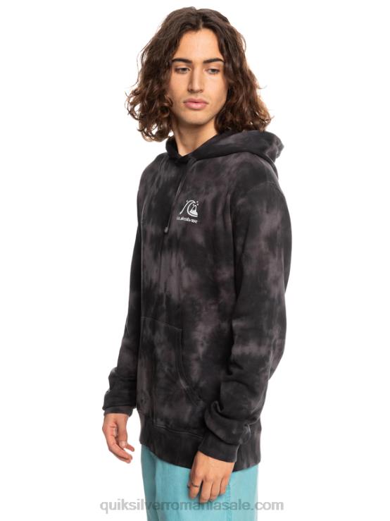 vopsea cravată neagră tulbure hanorac tulbure cu vopsea tie-dye XT6B1503 bărbați Quiksilver