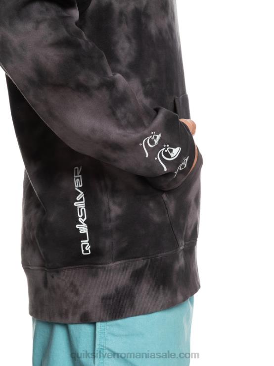 vopsea cravată neagră tulbure hanorac tulbure cu vopsea tie-dye XT6B1503 bărbați Quiksilver