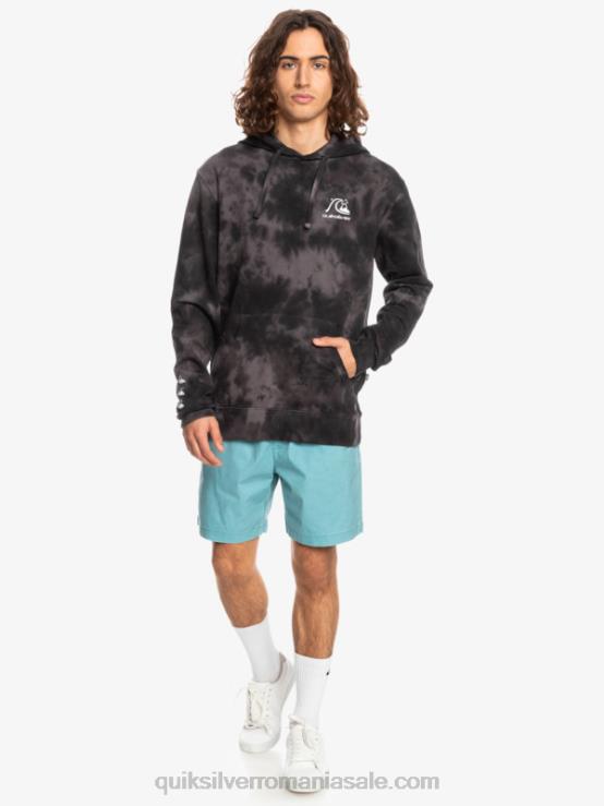vopsea cravată neagră tulbure hanorac tulbure cu vopsea tie-dye XT6B1503 bărbați Quiksilver